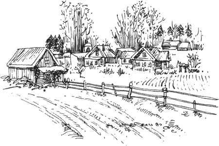 Деревня рисунок