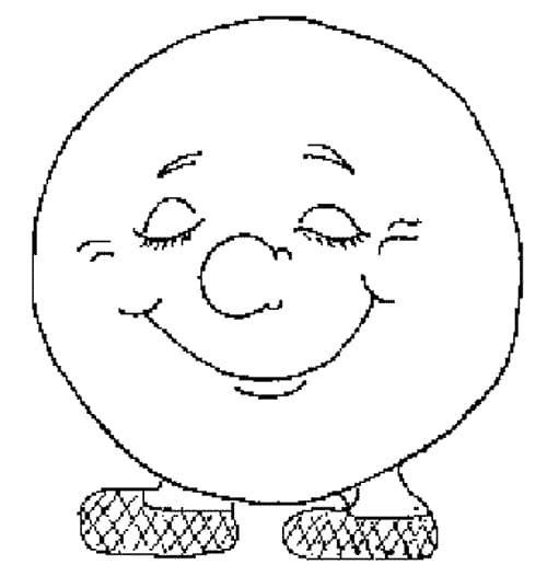 Колобок трафарет для рисования