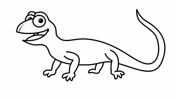 Для детей черно-белые ящерица