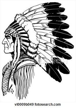 Профиль индейца трафарет