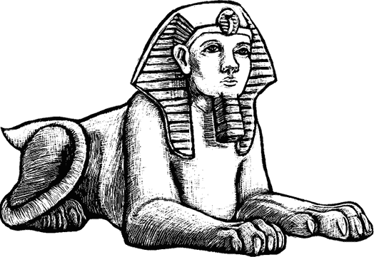 Сфинкс статуя в Египте рисунок