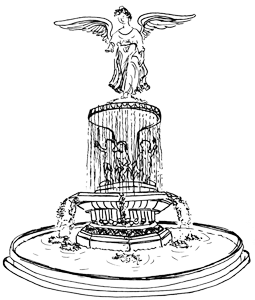 Фонтан карандашом