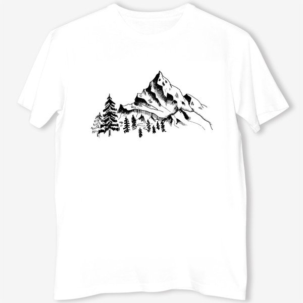 Футболка с принтом горы