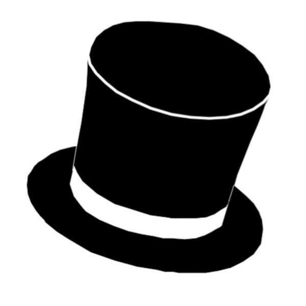 Шляпа цилиндр на белом фоне