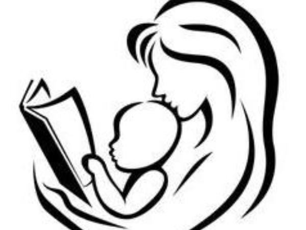 Эмблема читающая мама