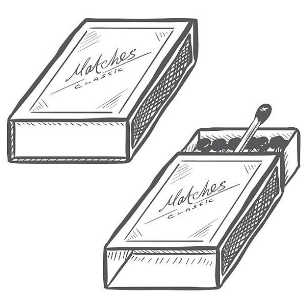 Набросок коробка спичек