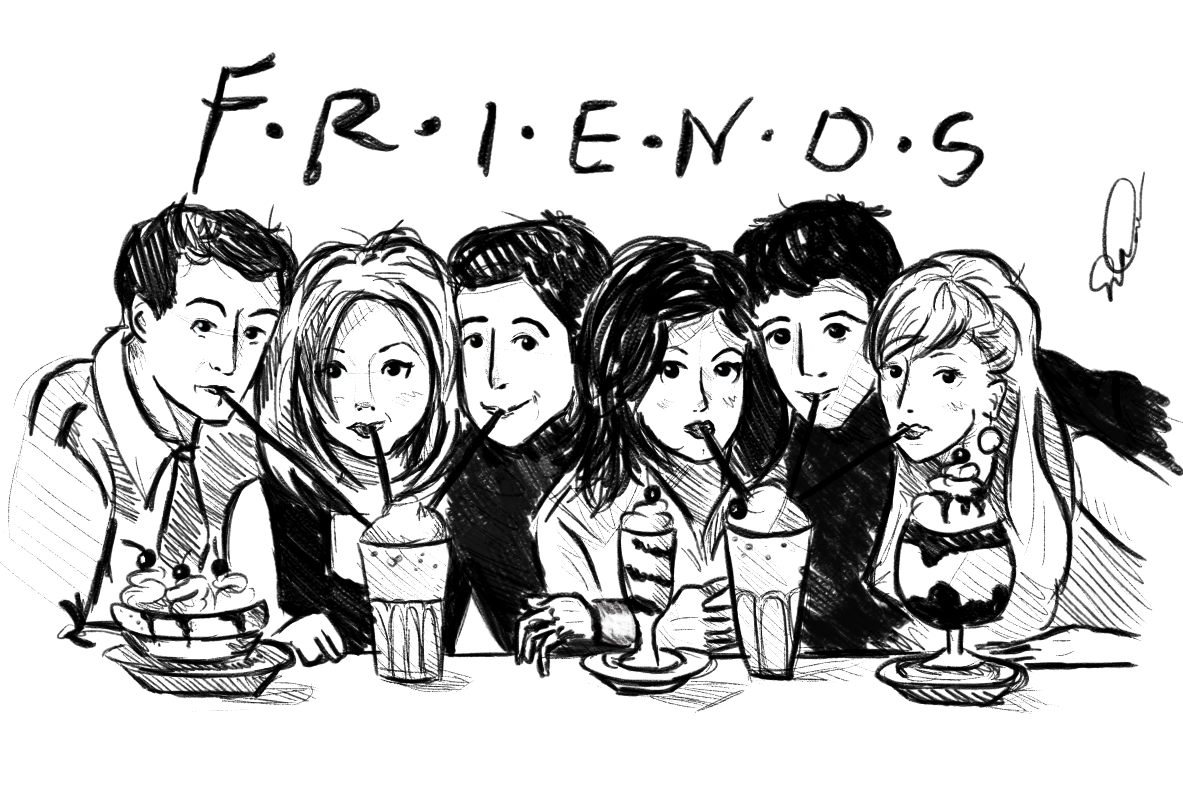 Карандаш про друзей. Друзья рисунок. Зарисовка друзей. Друзья для срисовки.