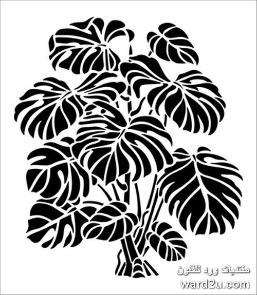 Трафарет листья для стен