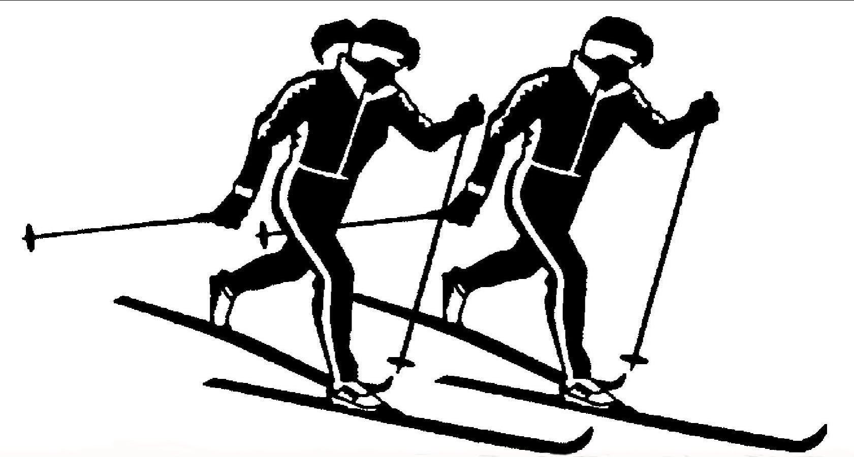 Лыжный спорт черно белый