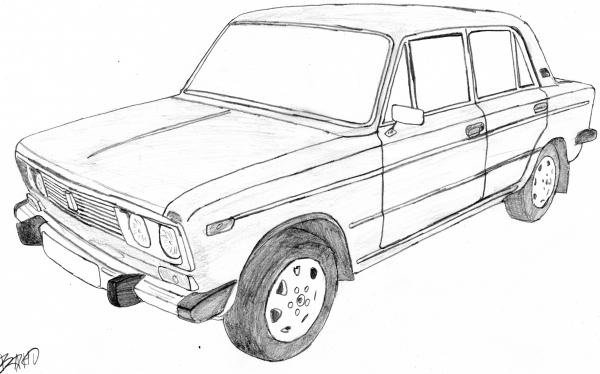 Раскраска ВАЗ 2106 сбоку