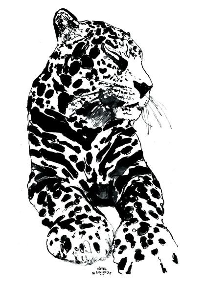 Ткань черные пятна на белом леопард