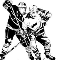 Хоккеист черно белый