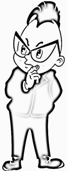 Знайка из Незнайки черно белый