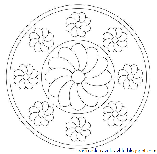 Городецкая роспись разукрашка
