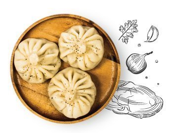 Хинкали нарисованные