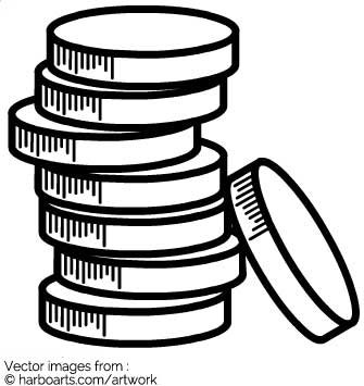 Монета вектор чб