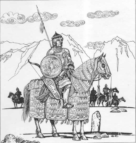 Хакасский богатырь рисунок