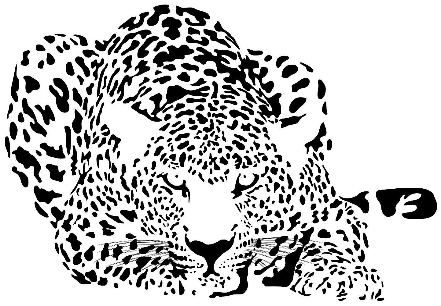 Леопард трафарет