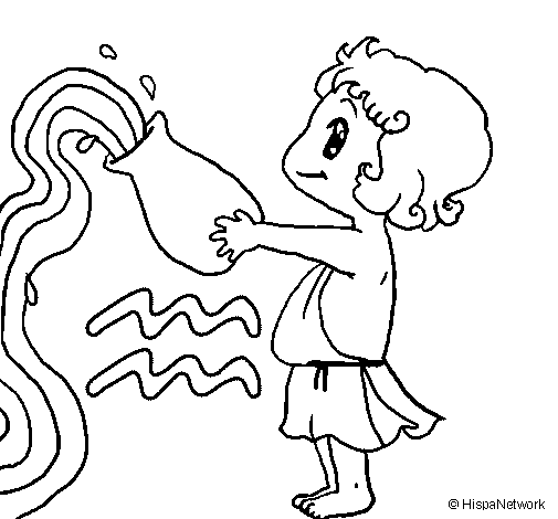 Раскраска Водолей знак зодиака