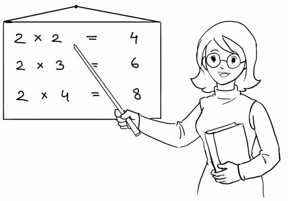 Учительница рисунок черно белый (41 фото)