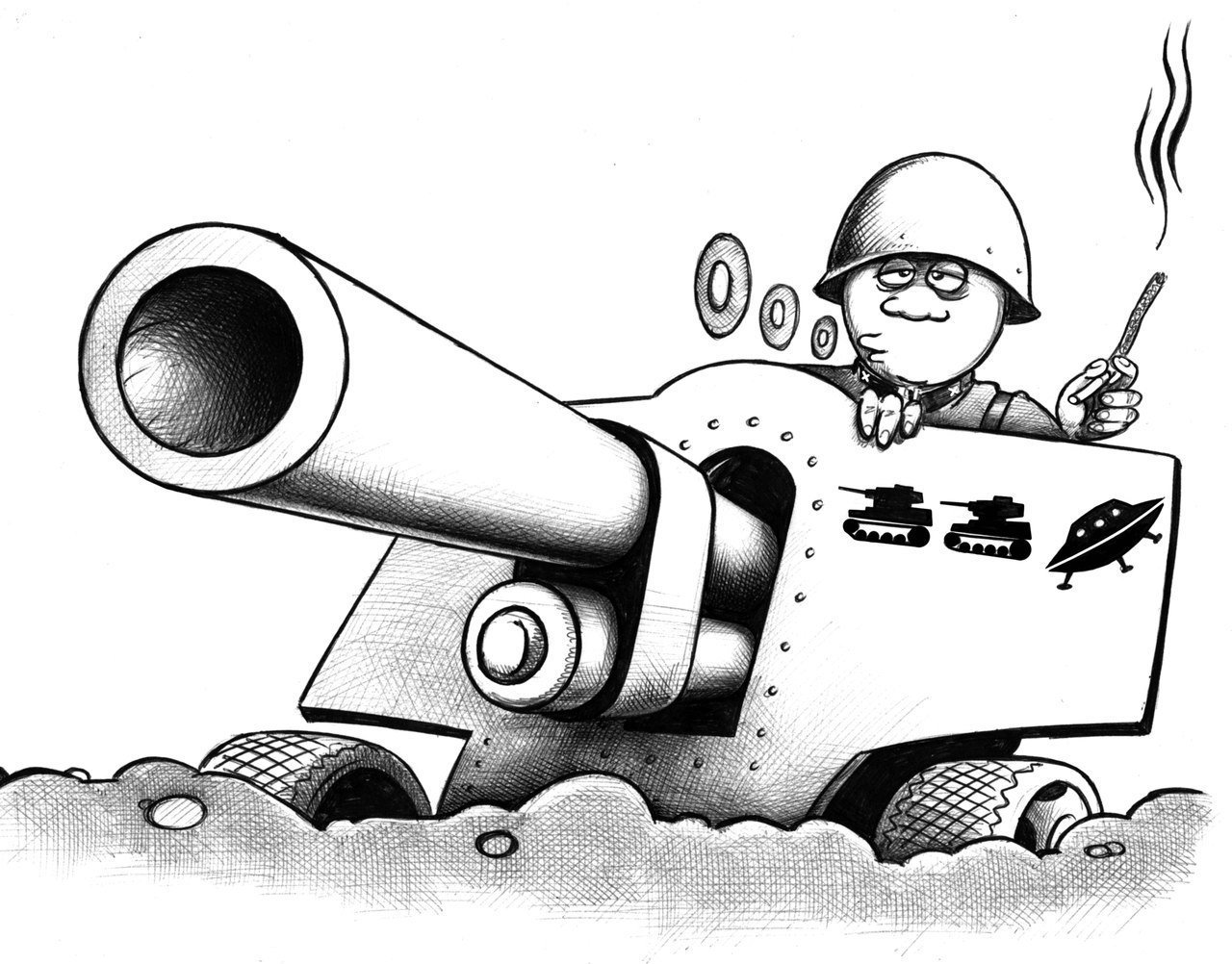 Карикатура артиллерист