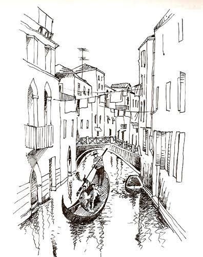 Венеция Наброски карандашом