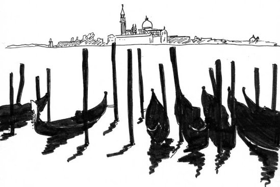 Венеция Графика черно-белая
