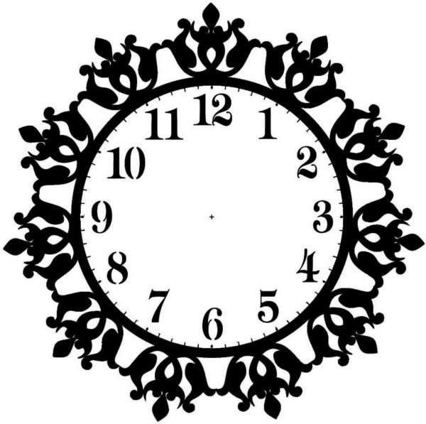 Часы трафарет для вырезания