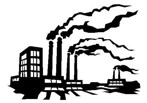 Завод с дымом вектор