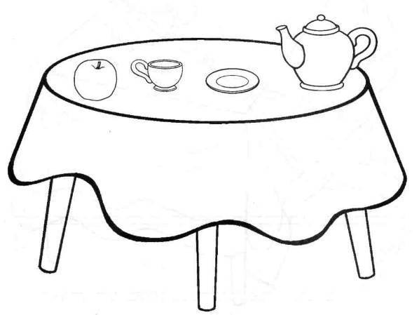 Стол рисунок черно белый (43 фото)