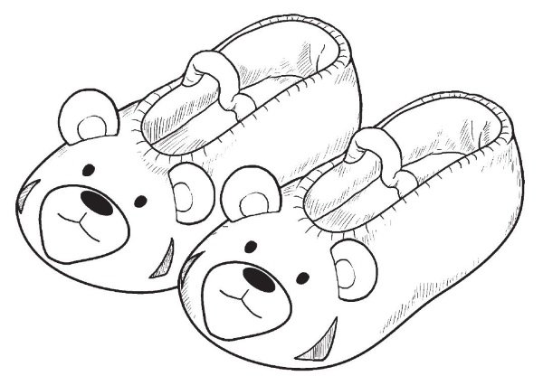 Тапки раскраска для детей