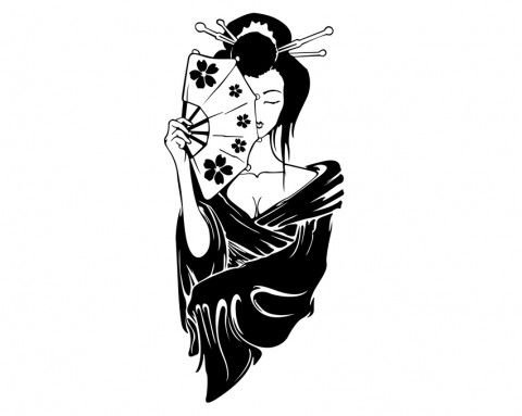 Китайская гейша силует