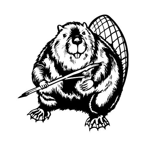 Бобер черно белый
