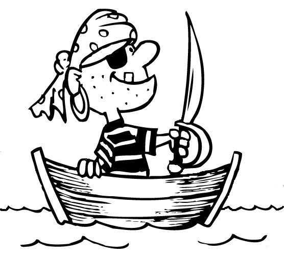 Раскраска лодка пирата
