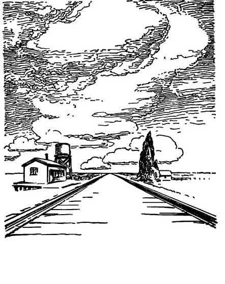 Пейзаж с высокой линией горизонта