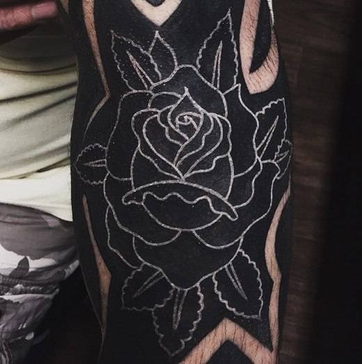 Тату белым по черному