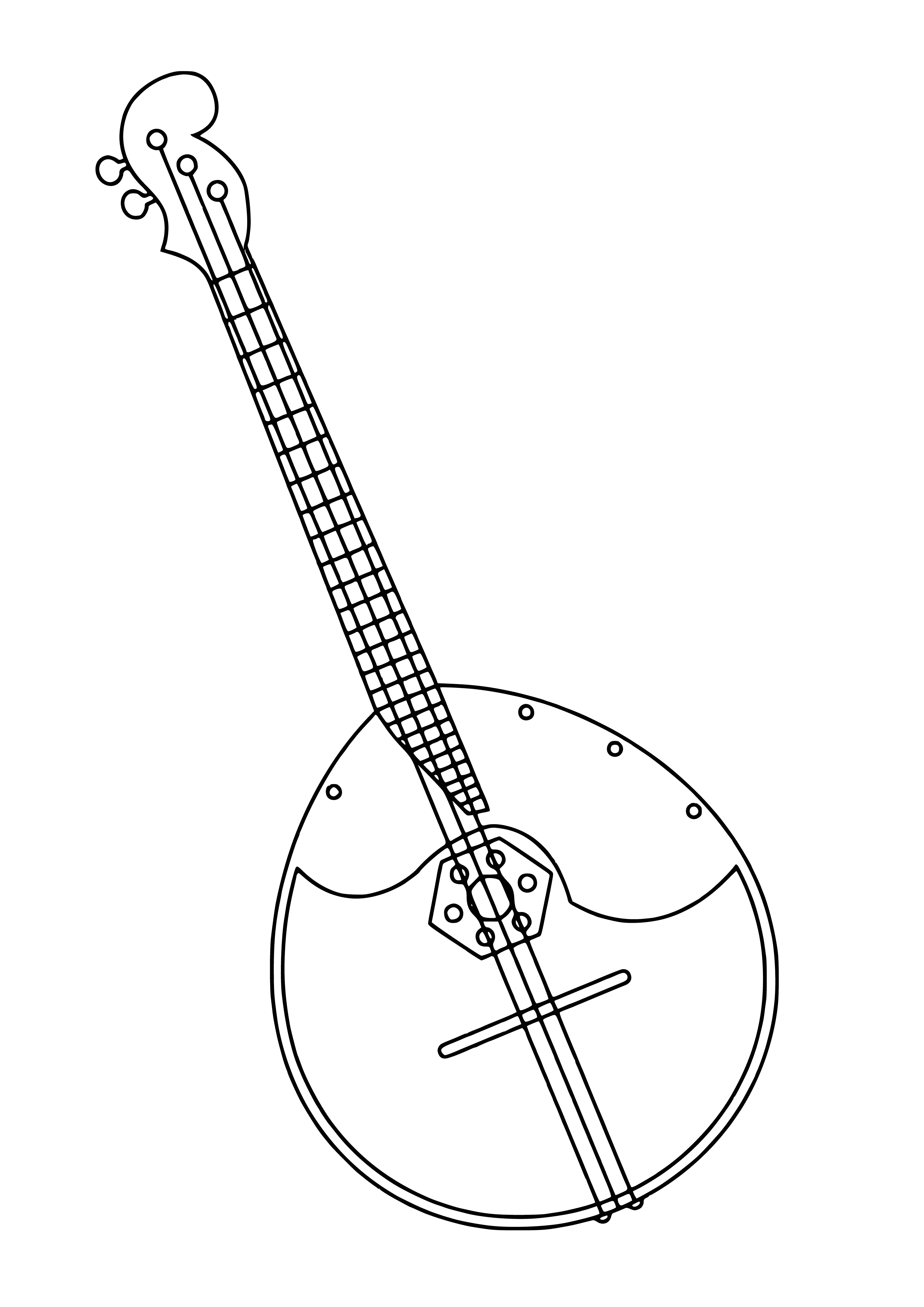 Раскраска домра музыкальный инструмент