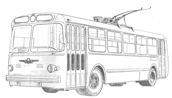 Раскраска троллейбус с гармошкой
