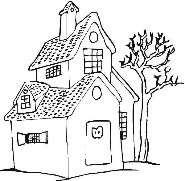 Дом раскраска для детей