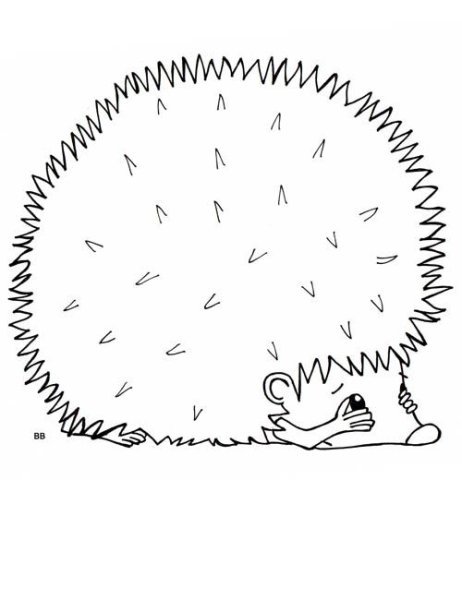 Ежик рисунок черно белый для детей (46 фото)