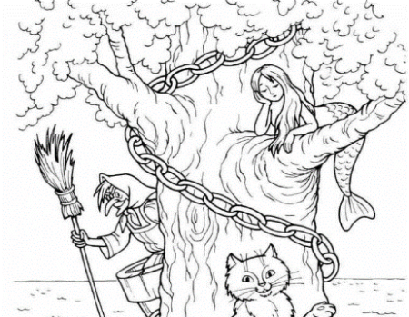 Лукоморье раскраска