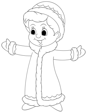 Снегурочка раскраска для малышей