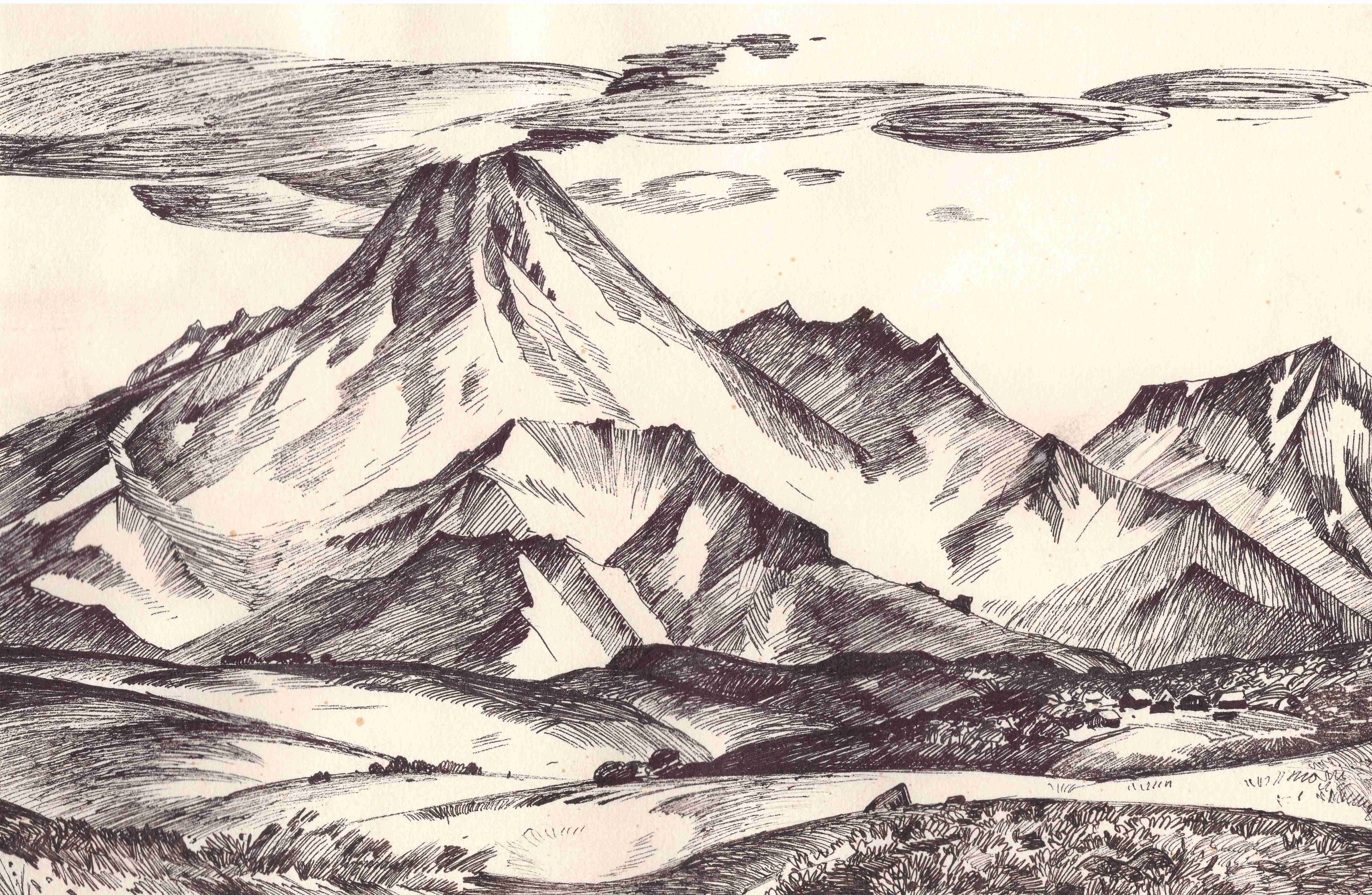 Нарисовать вулканы Камчатки
