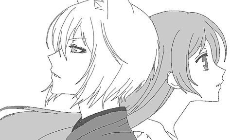 Томоэ и Нанами черно белое