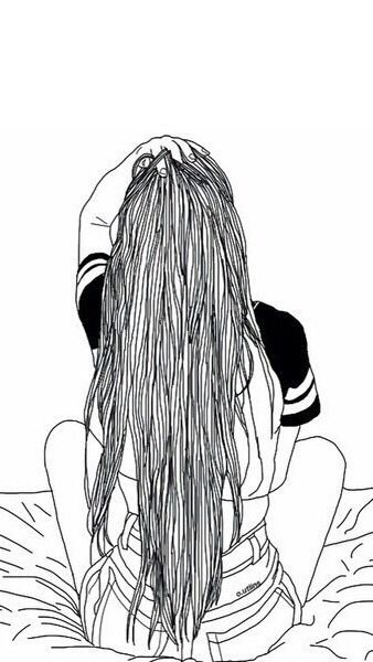 Картинки для срисовки девушки со спины