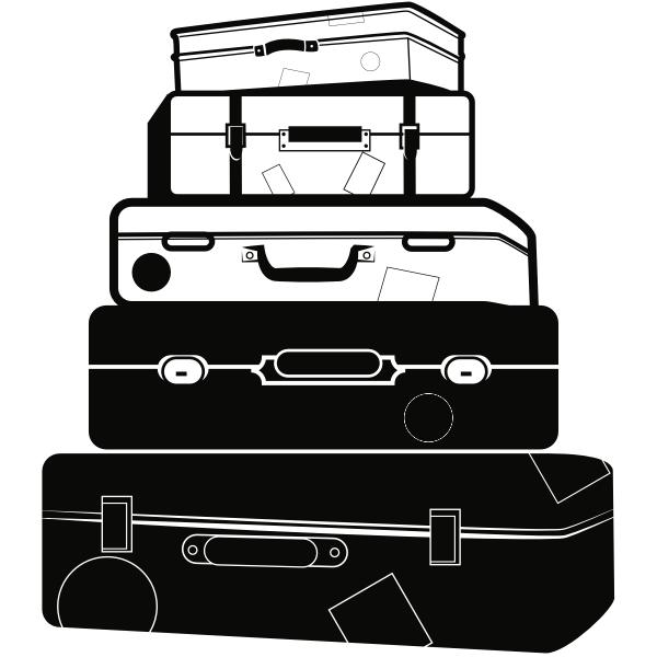 Чемодан сбоку вектор