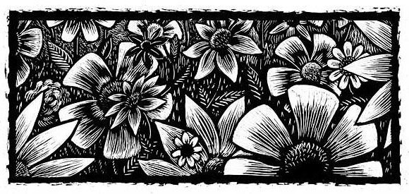 Линогравюра растения