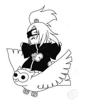 Раскраски Наруто Акацуки Дейдара и Тоби