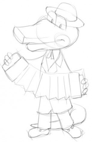 Крокодил Гена раскраска