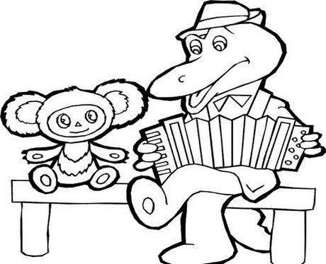 Крокодил Гена для срисовки